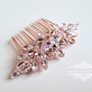 Small Rose gold bridal comb headpiece HARPER