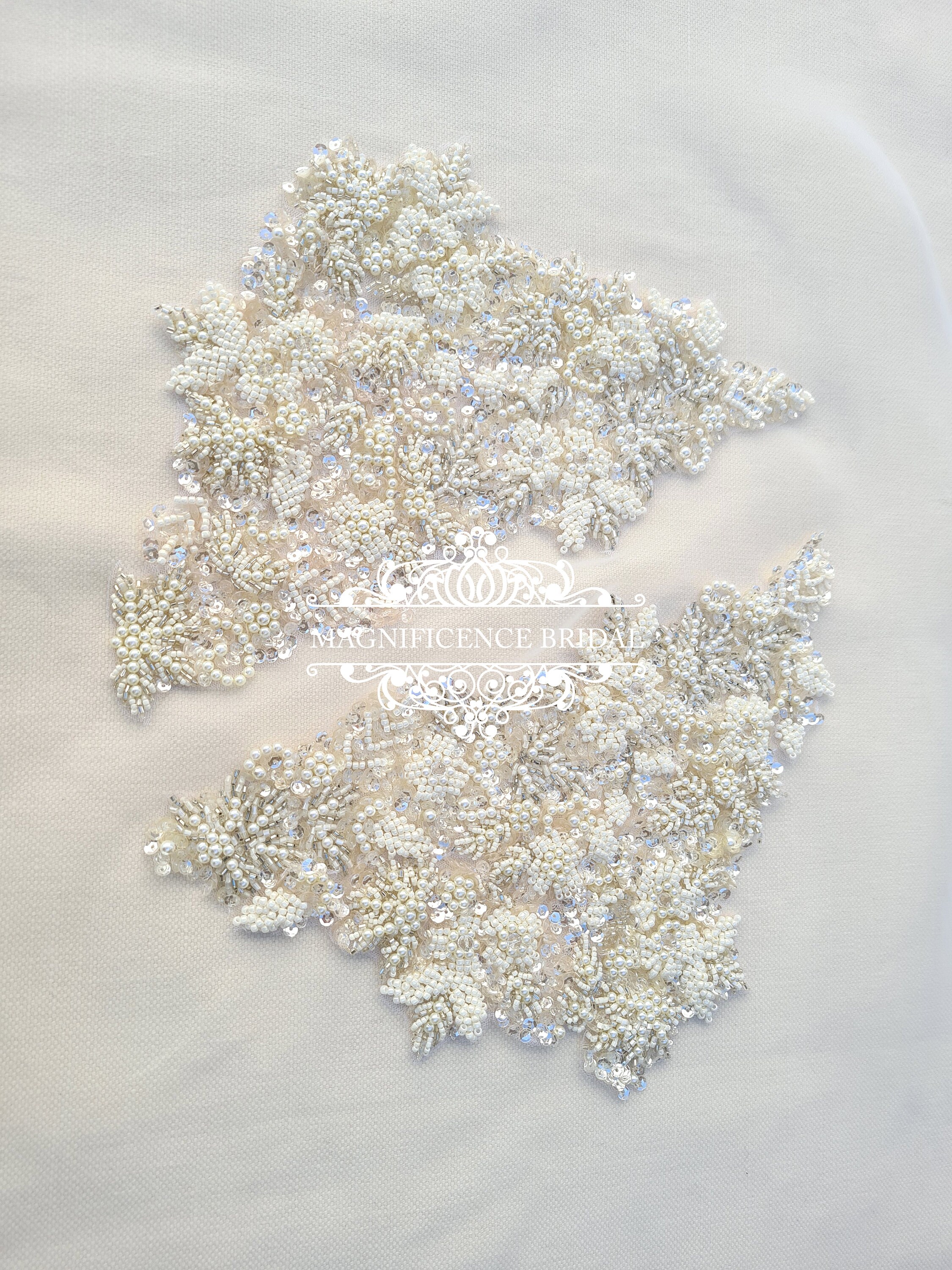 Beaded shoulders Luxury applique Shoulder Applique Bridal Etsy