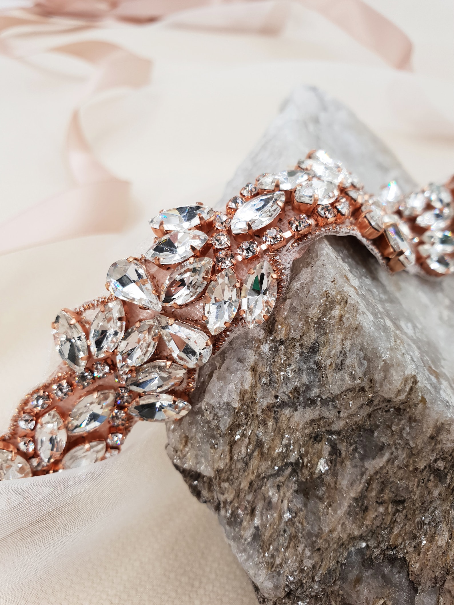 Rose Gold Dress Belt Rajni Rosegold Crystal Ribbon Belt Boudoir 1861