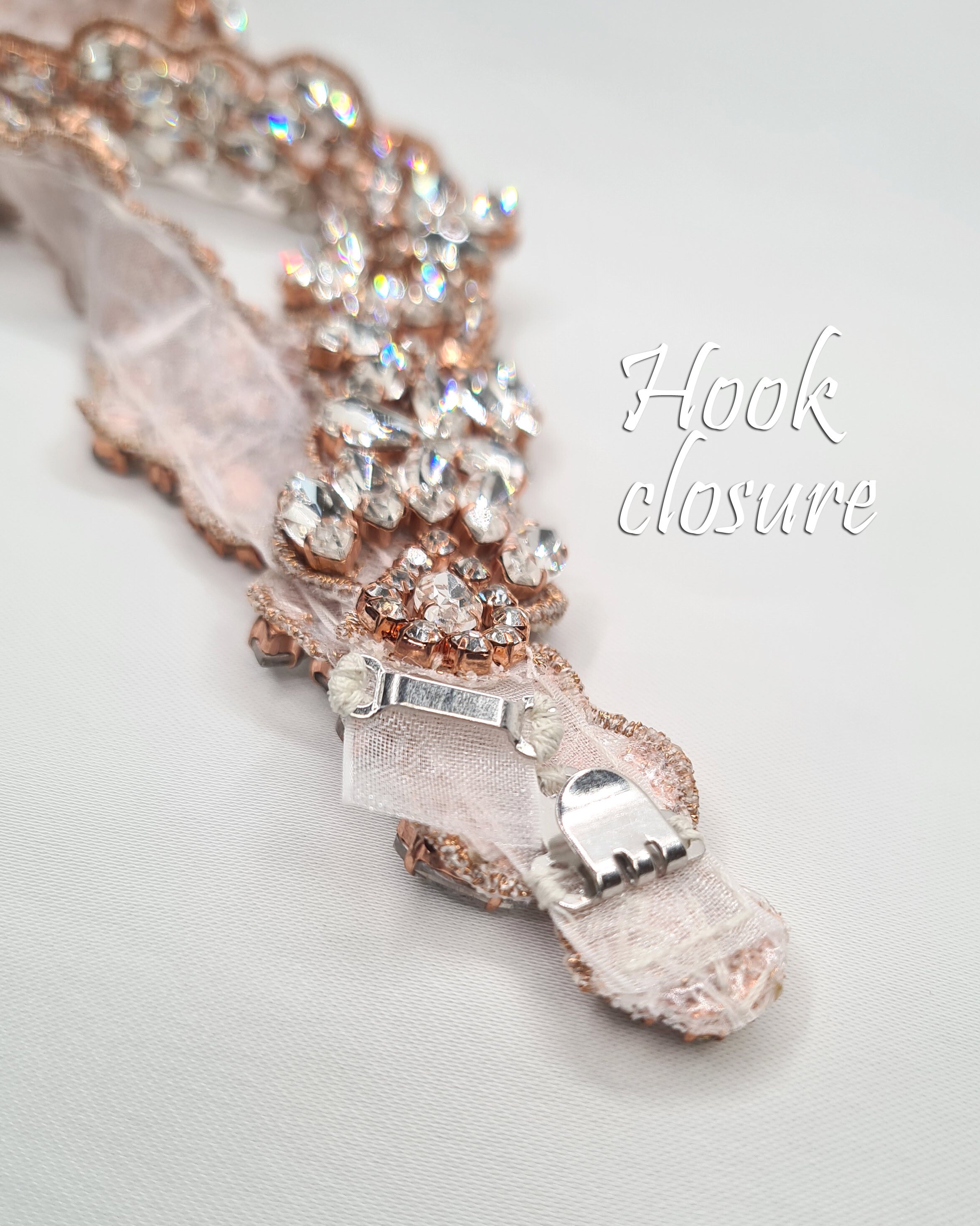 Rose gold belt, rose gold bridal belt, wedding dress belt, bridal belt, sew on bridal belt, rose