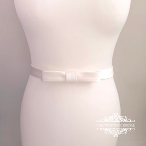 Ivory belt with bow, satin wedding belt, plain bridal belt, Ivory bridal belt, ivory satin belt, bow wedding belt, 1 inch plain belt, CHERYL