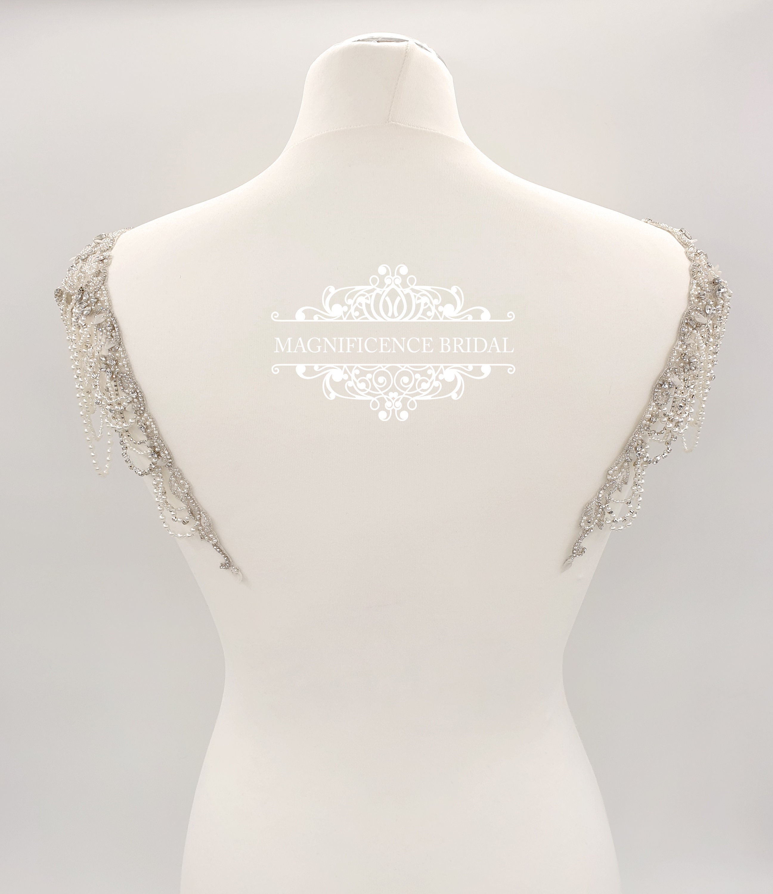 Bridal straps, pearl straps, wedding dress, Beaded shoulders, beaded straps, bridal accessories