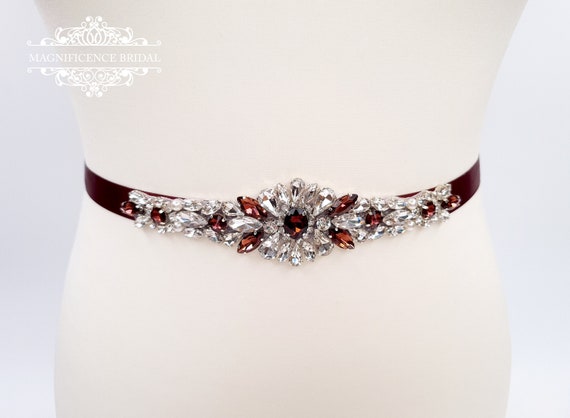 Burgundy clearance bridal sash
