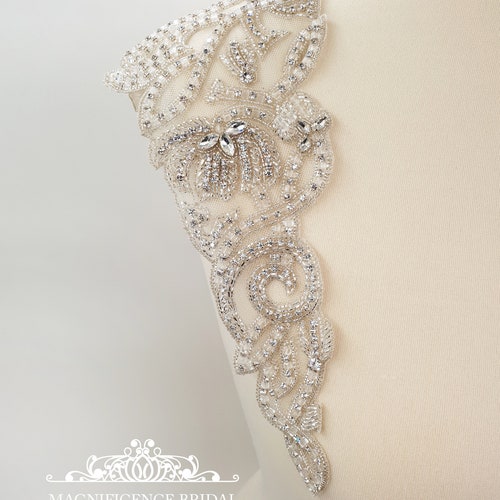 Bridal Epaulettes Bridal Applique Shoulder Applique Beaded Etsy