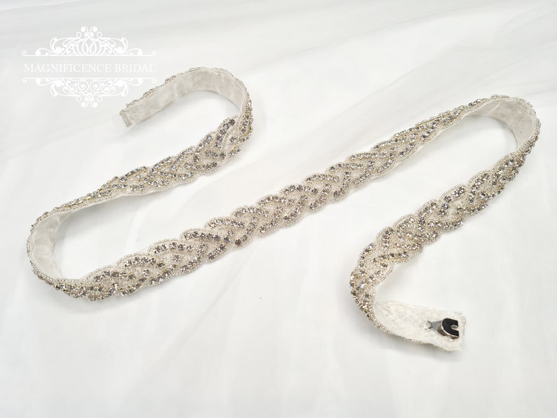 Ceinture tressée pour robe de mariée en strass BRENDA image 3