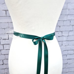 Emerald green sash, emerald green belt, Bridesmaid sash, gold bridal belt, green sash belt, bridal belt, wedding belt, Christmas, ELISHA image 5