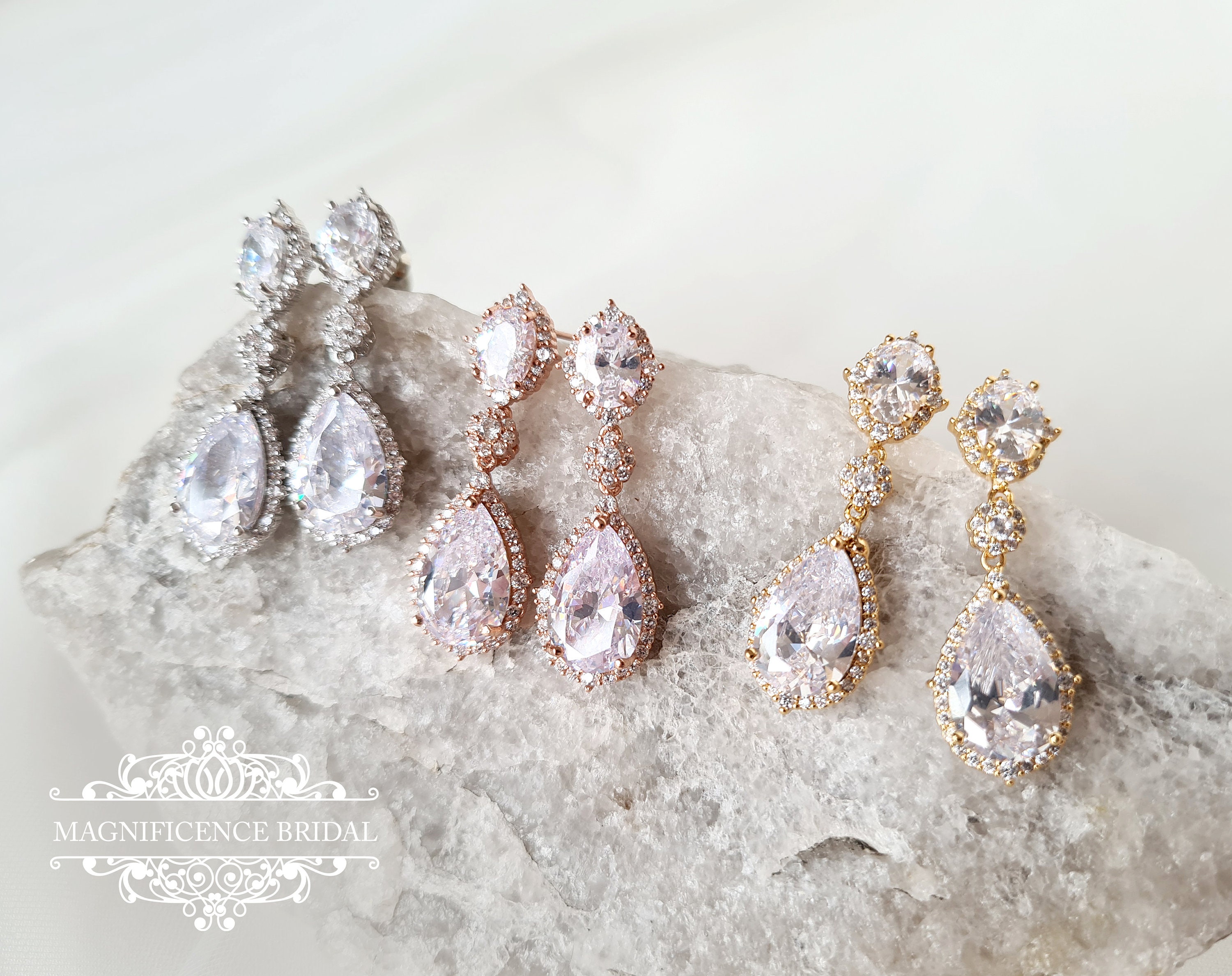 CZ Earring, Wedding Jewelry, Bridal Earring, Bridemaid Earring Jewelry,  Rose Gold Earring, Rose Gold Wedding CZ Earring - China Bridal CZ Earring  and Bridal Earring price | Made-in-China.com