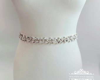 Pearl wedding crystal sparkle beaded bridal belt MIAH