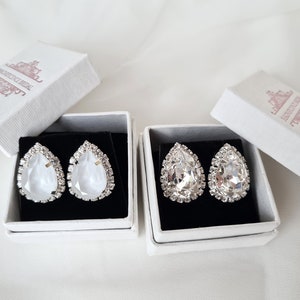 Swarovski Crystal Drop, Chunky crystal studs, Swarovski Earrings, Pear studs, Studs Earrings, large drop studs, crystal pear, SOFIA