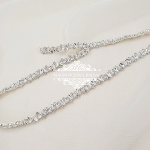 Diamante belt, thin rhinestone belt, thin wedding belt, bridal belt, wedding belt, skinny belt, all around belt, beaded belt, BELLA