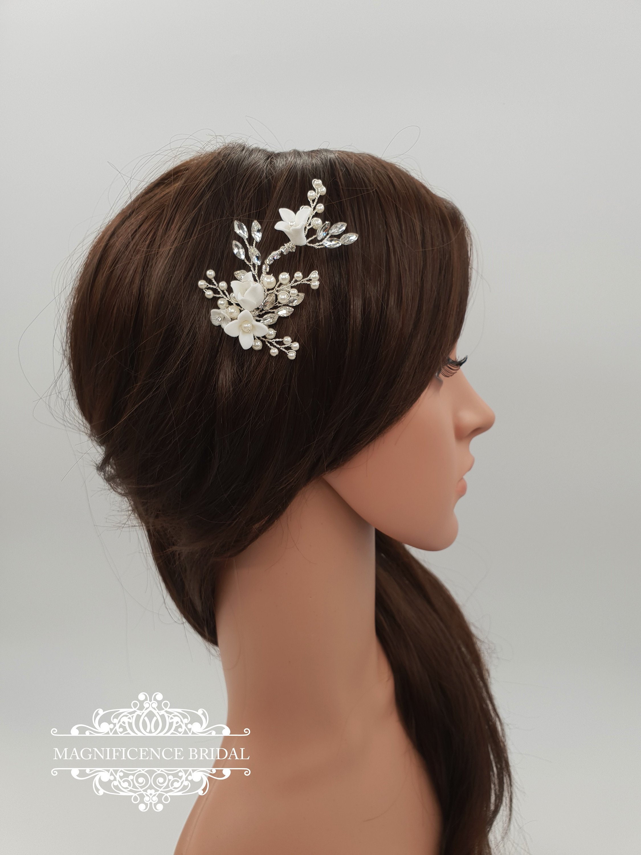 Pearl hair pin, hair pin set, bridal hair pin, Bridal headpiece, wedding hair pins, bohemian