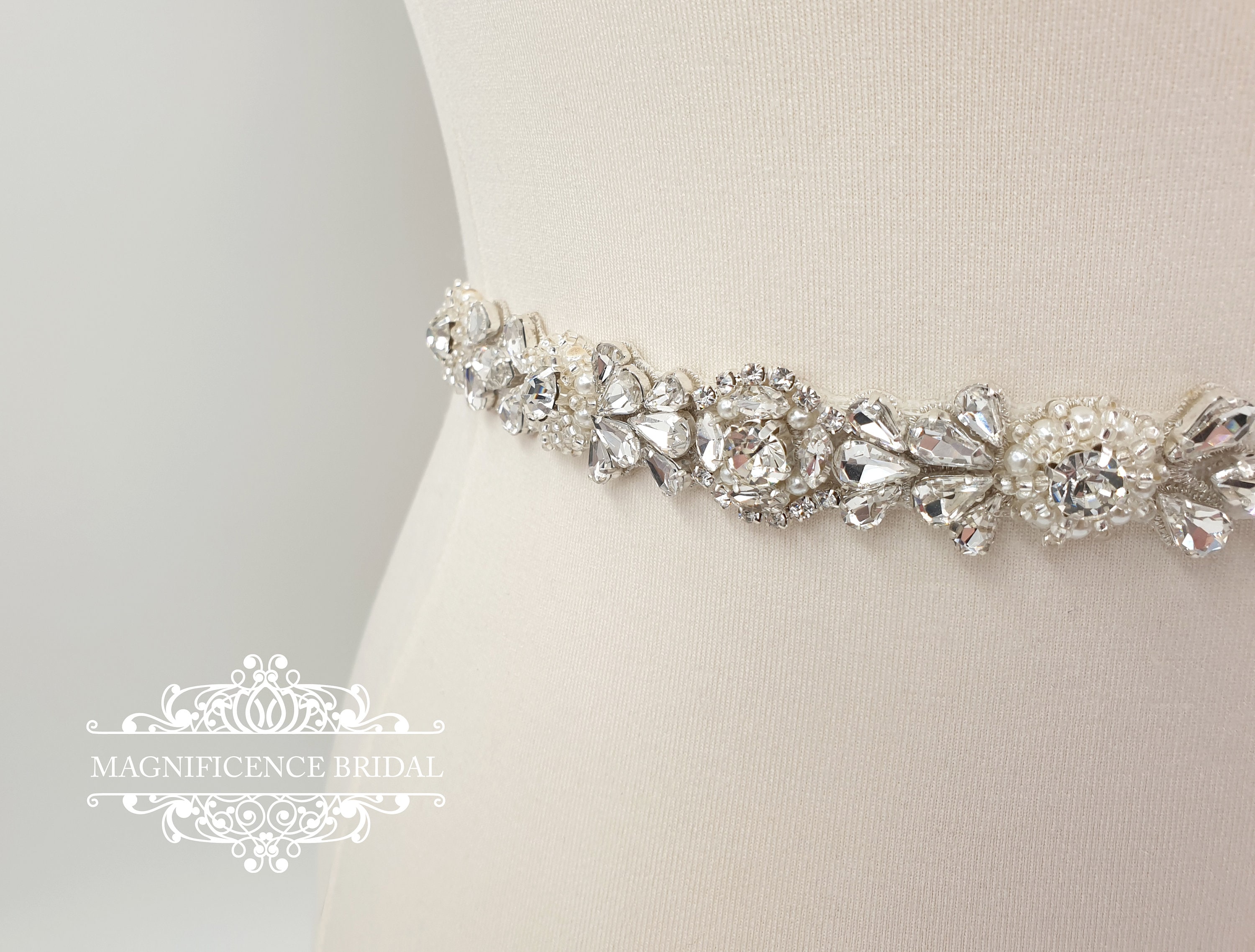 Pearl bridal belt, pearl belt, Bridal belt, thin bridal belt, thin ...