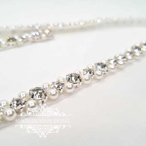 Pearl wedding belt, bridal belt, beaded belt, thin bridal belt, thin wedding belt, bridal sash, wedding belts, bridal belt pearl, ANITA