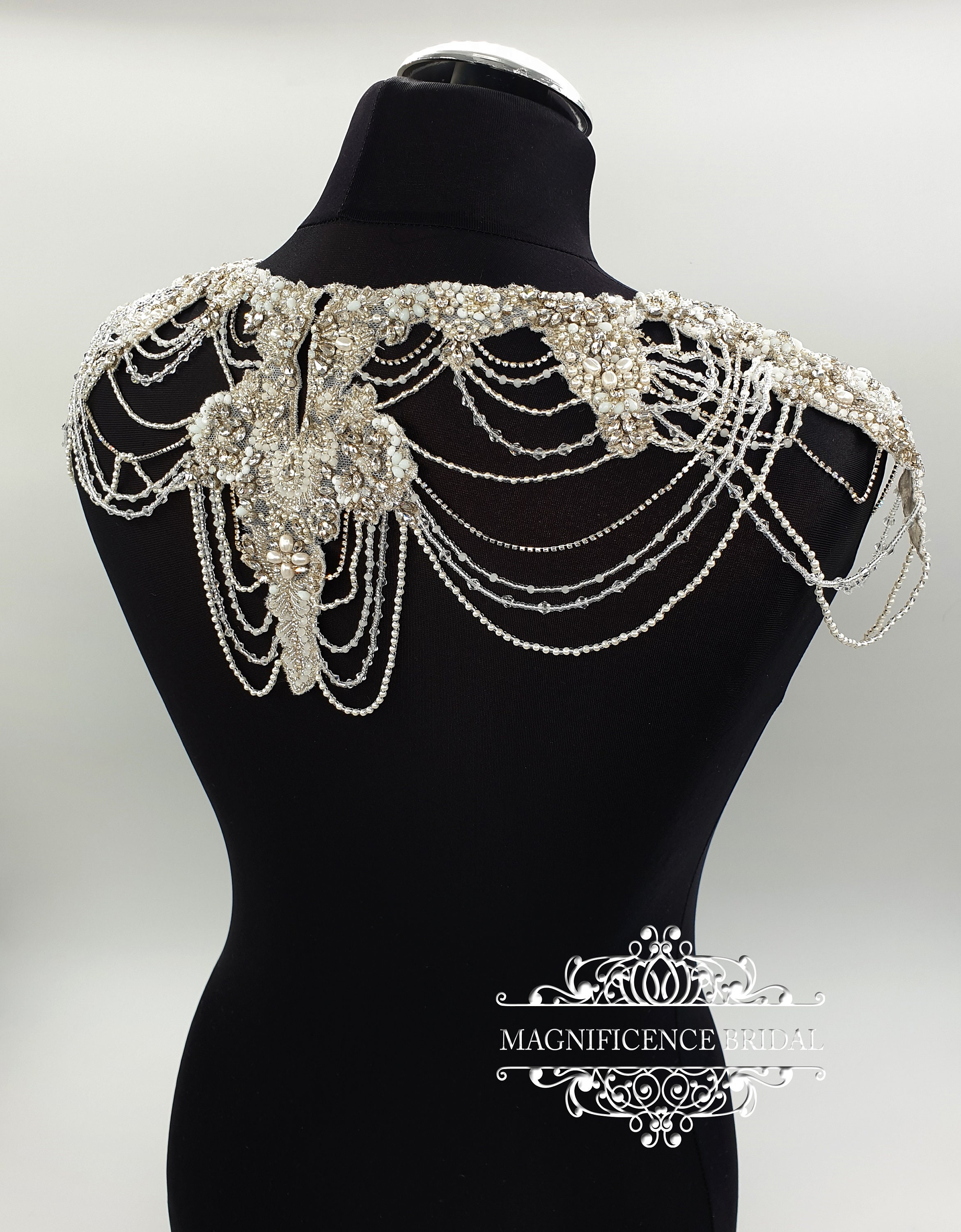 Shoulder cover up, bridal cover up, shoulder jewelry, wedding capelet