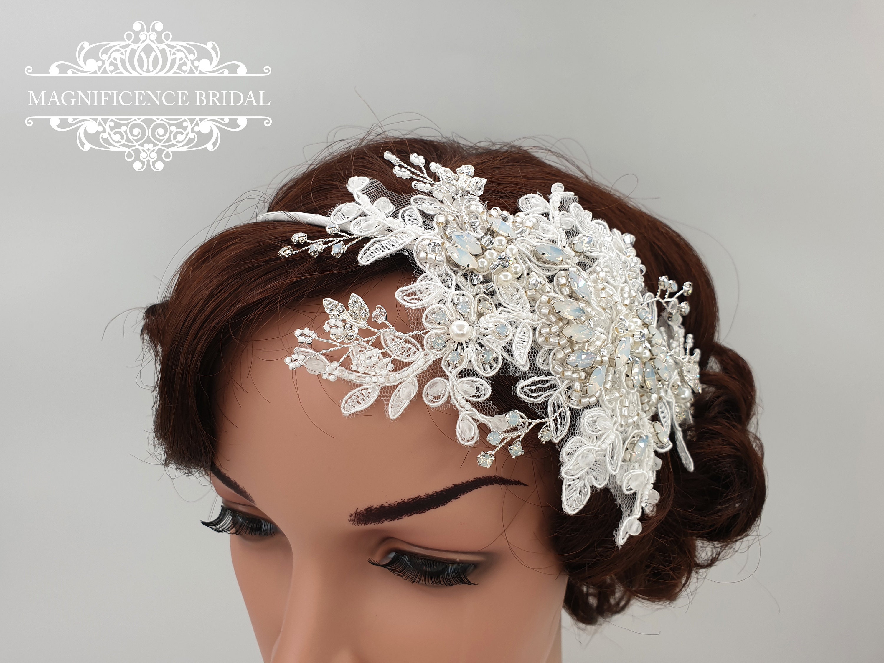 ヘアアクセサリー [odlyworkshop] Lace Headband 1-Purple-Tanzanite-Gold-Crown-