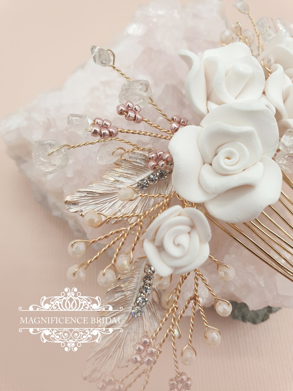 blush headpiece