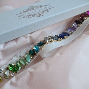 Regenboog skinny strass trots riem AOIFE afbeelding 8