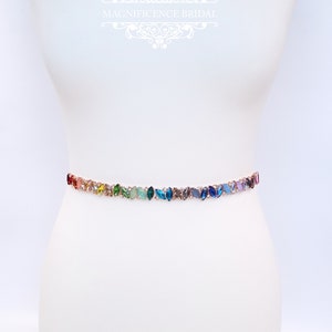 Regenboog skinny strass trots riem AOIFE afbeelding 2