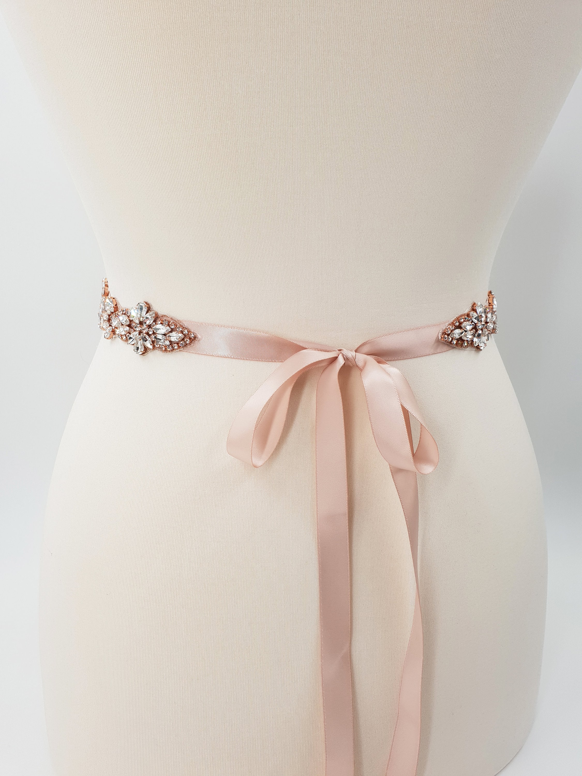 Rose gold belt, rose gold bridal belt, wedding dress belt, bridal belt, sew on bridal belt, rose
