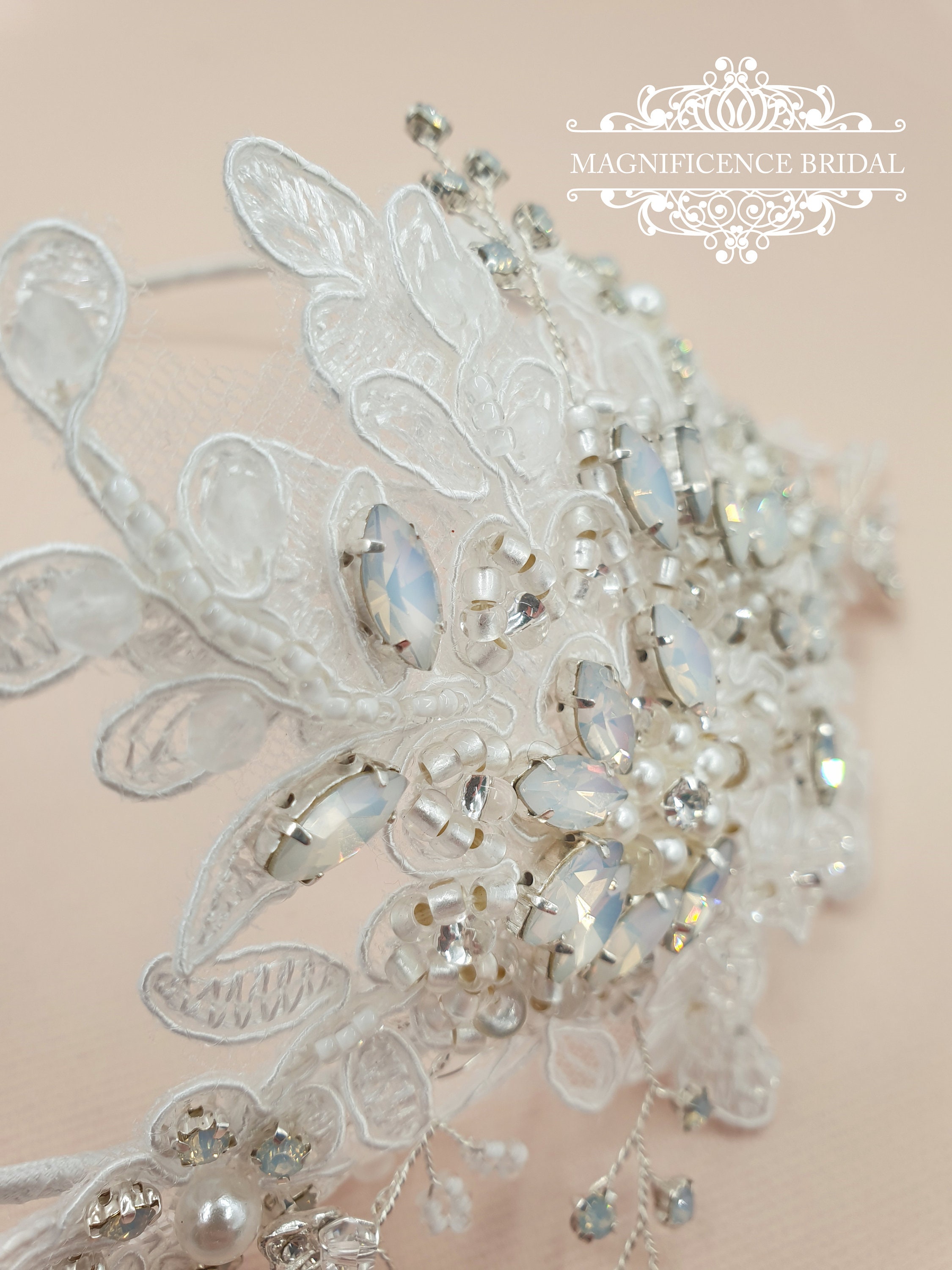 bridal lace headpiece