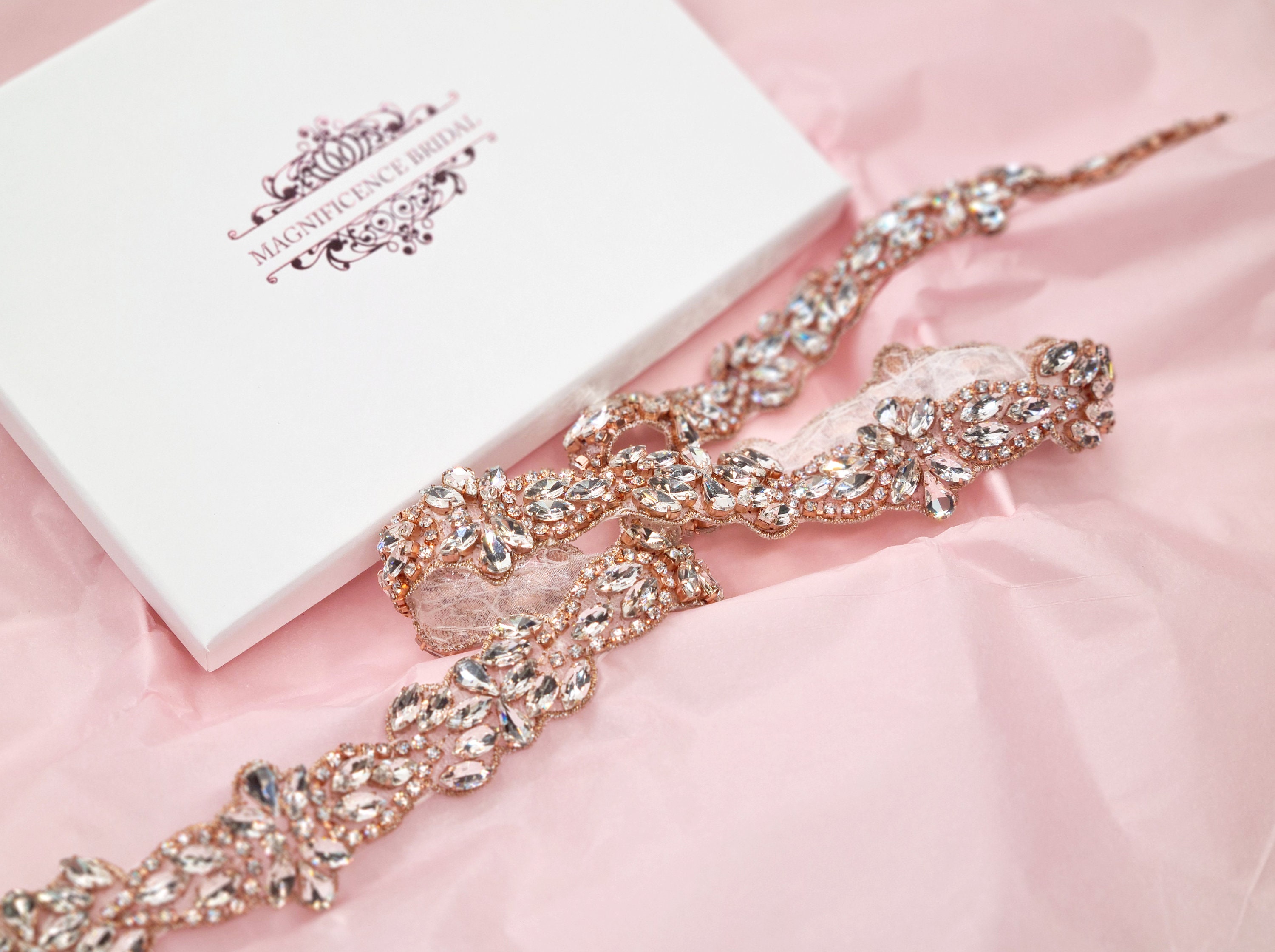 Rose gold belt, rose gold bridal belt, wedding dress belt, bridal belt, sew on bridal belt, rose