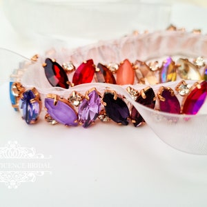 Regenboog skinny strass trots riem AOIFE afbeelding 4