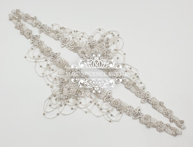 Bridal Straps Wedding Dress Beaded Shoulders Beaded Belt Etsy