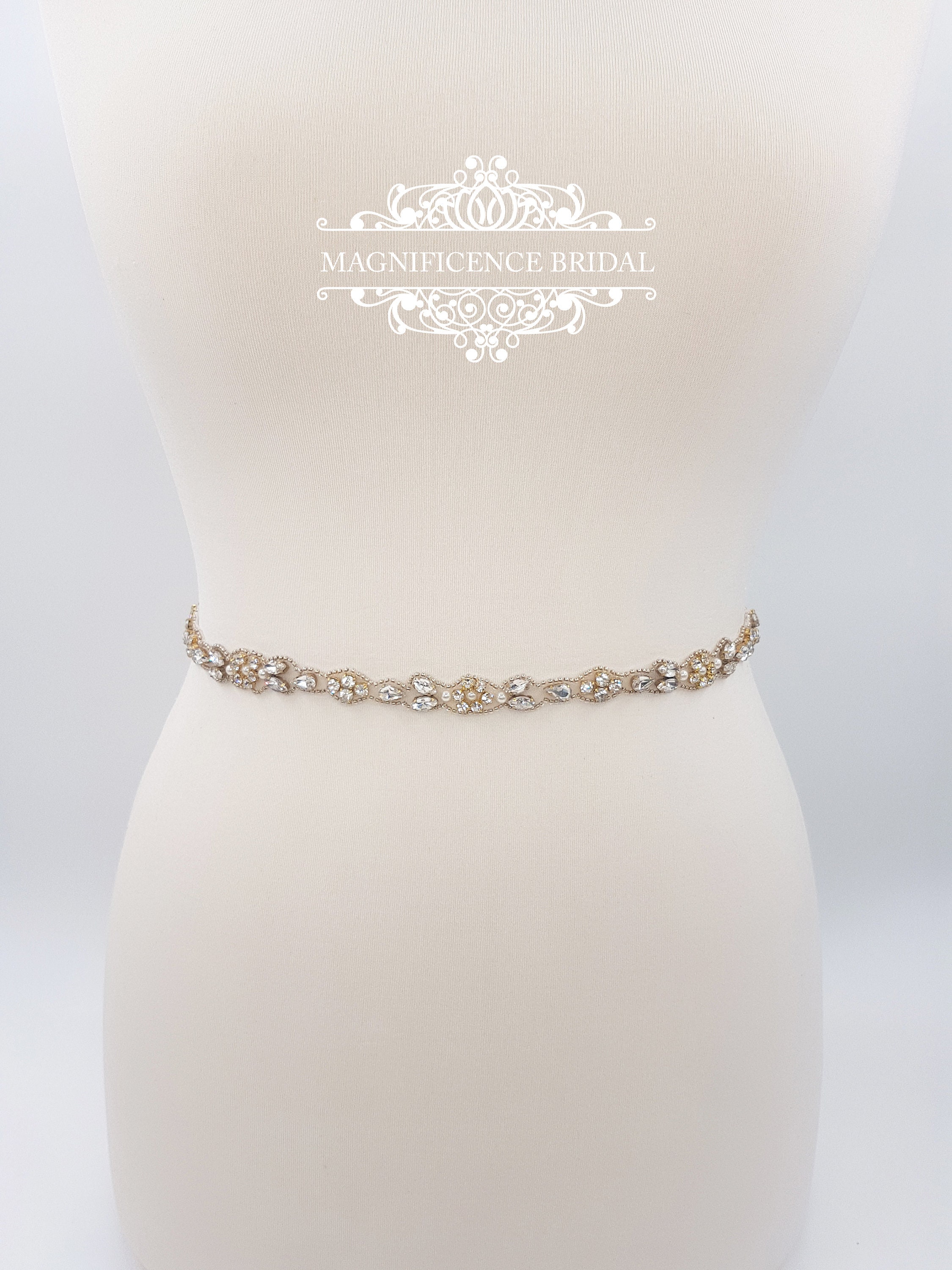 thin gold belt for dress