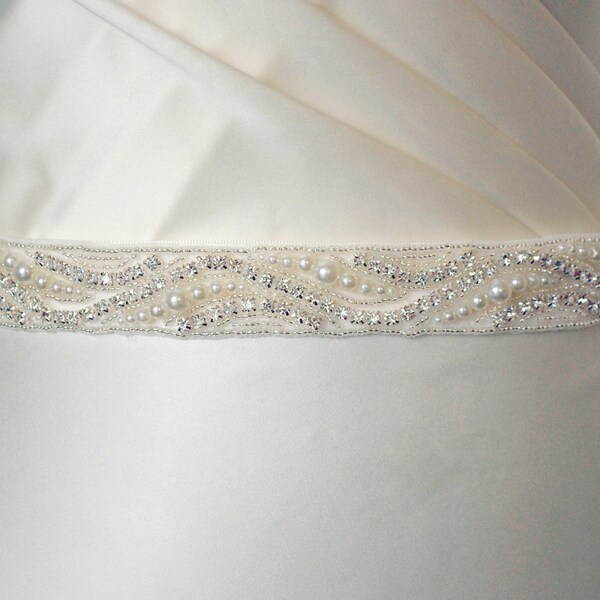Pearl belt, all around pearl belt, Pearl bridal belt, with clasp, pearl diamante trim, pearl bridal belt, pearl belt,all around wedding belt