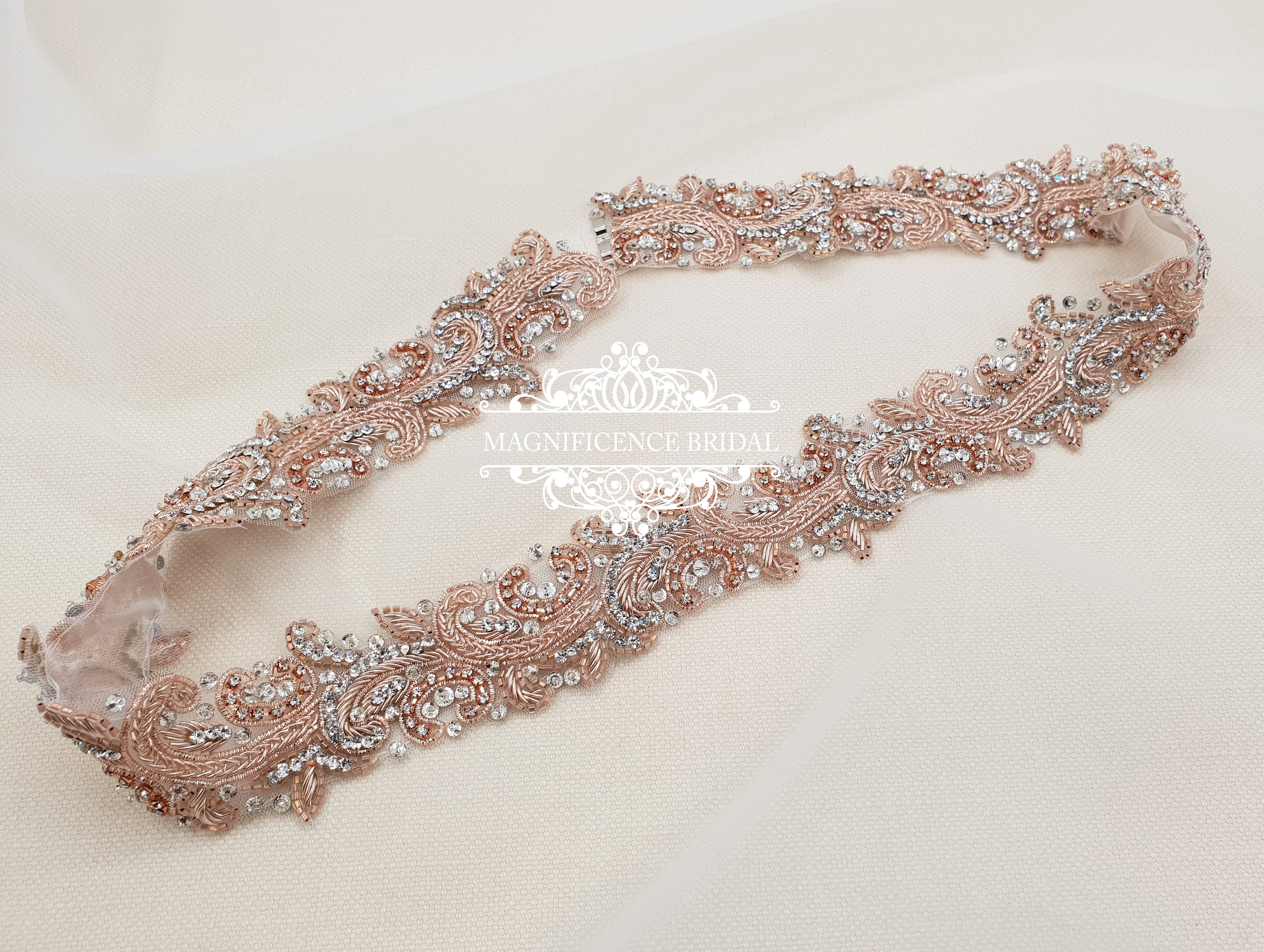 Rose gold bridal belt, Rose gold belt, rose gold sash, luxury bridal ...