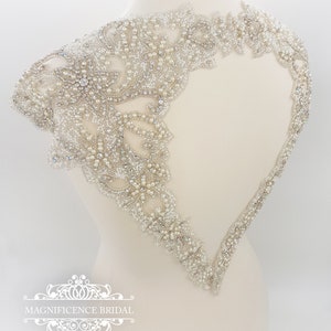 Bridal straps, Beaded embroidery, epaulettes, Keyhole bridal,dress embroidery, keyhole back, bridal epaulettes, shoulder epaulettes, ELLA