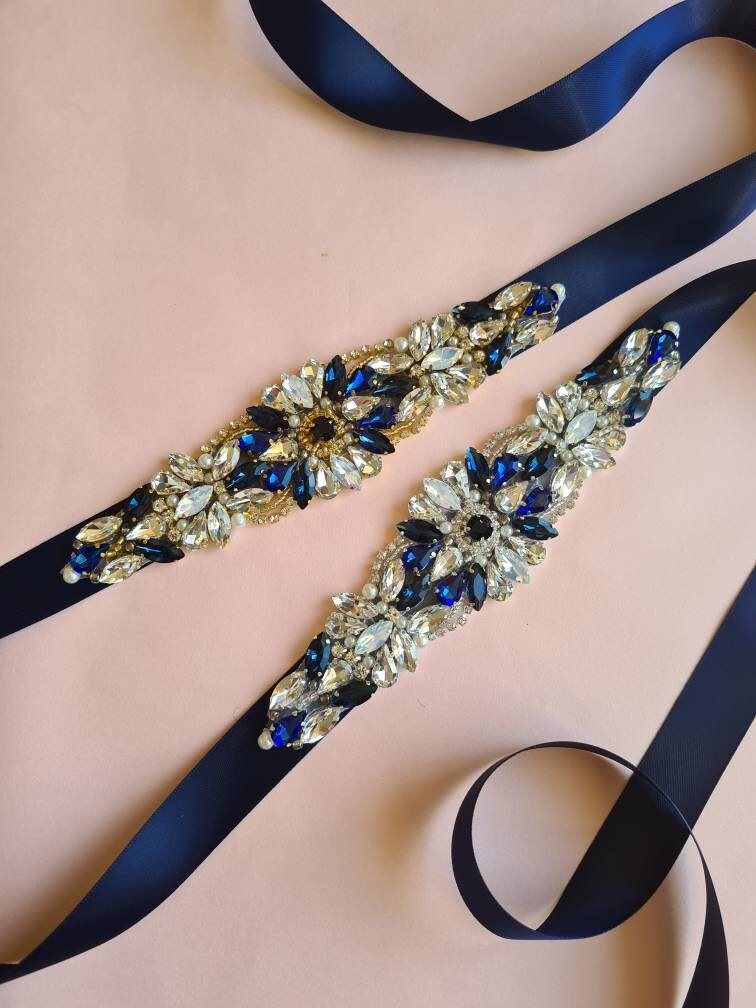 Blue Bridal Belt Wedding Belt Blue Bridal Sash Blue Sash - Etsy UK