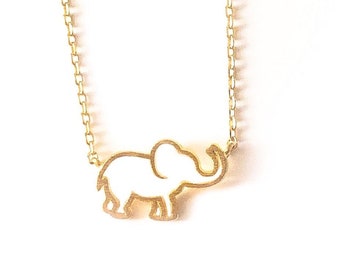 SunJewel Gold Elephant Necklace, Elephant Necklace, Elephant Cut Out Necklace, Minimalist Jewelry, Dainty Necklace, Everyday Necklace