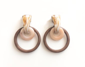 SunJewel Layered Hoop Earrings, Tortoise, Acrylic Jewelry, Resin Jewelry, Tortoise Earrings, Hoop Earrings, Tortoise shell, Acetate Earrings