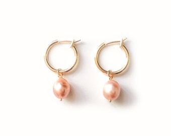 SunJewel Freshwater Pearl Earrings, White Pearl Earrings, Pink Pearl Earrings, Statement Earrings, Classic Earrings, Elegant Earrings