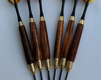 Custom darts - Hand turned - Hardwood, custom weight, precision turned competition darts, Steel Tip AND Soft Tip INCLUDED FREE!! (set of 3)