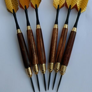 Custom darts - Hand turned - Hardwood, custom weight, precision turned competition darts, Steel Tip AND Soft Tip INCLUDED FREE!! (set of 3)