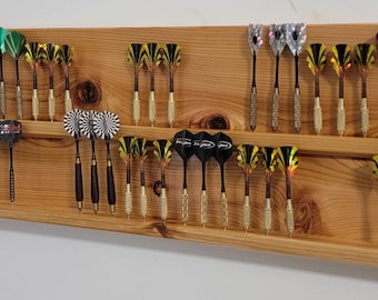 Super Deluxe - Custom 60 (sixty) dart display rack - 20 (Twenty) Sets - Red Cedar - Tung Oil/Clear coat finish - Mounting hardware included!