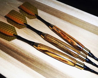 Custom darts - Met de hand gedraaid - Hardhout, aangepast gewicht, nauwkeurig gedraaide wedstrijdpijlen, stalen punt EN zachte punt GRATIS INCLUSIEF!! (set van 3)