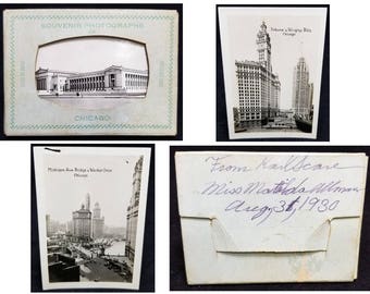 Vintage 1920s-1930s Chicago Souvenir Photographs - Fred Harvey - Union Station
