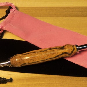 Hand turned - Seam Ripper - Bocote - Two Blade sizes - Includes pouch. Quick reverse for safe storage. Sewing tools - Chrome finish.