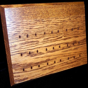 Deluxe - Custom dart rack and desktop display - Multiple styles! Light , Medium , Dark Oak, Ebony, Clear Coat - FREE FEET and Keyholes!!