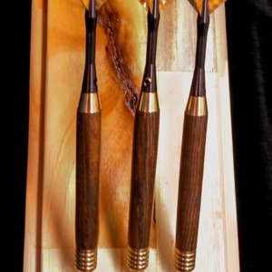 Hand turned Darts Exotic wood, custom weight, precision turned competition darts set of 3 image 3