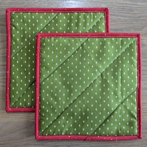 Christmas Tree Quilted Hot Pads Set of 2