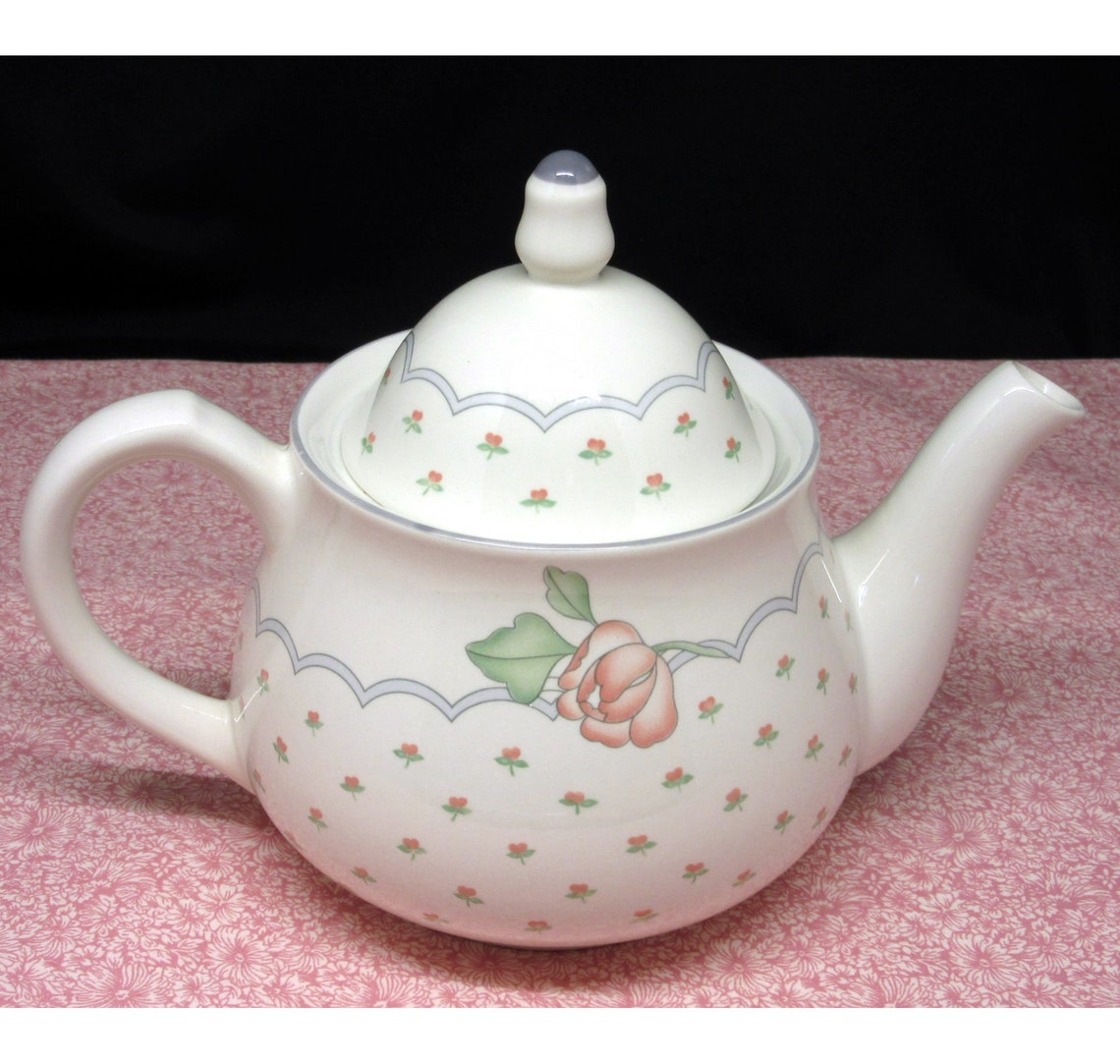 Vintage Sango Rose Chintz Teapot 45/8 Retired Excellent Etsy