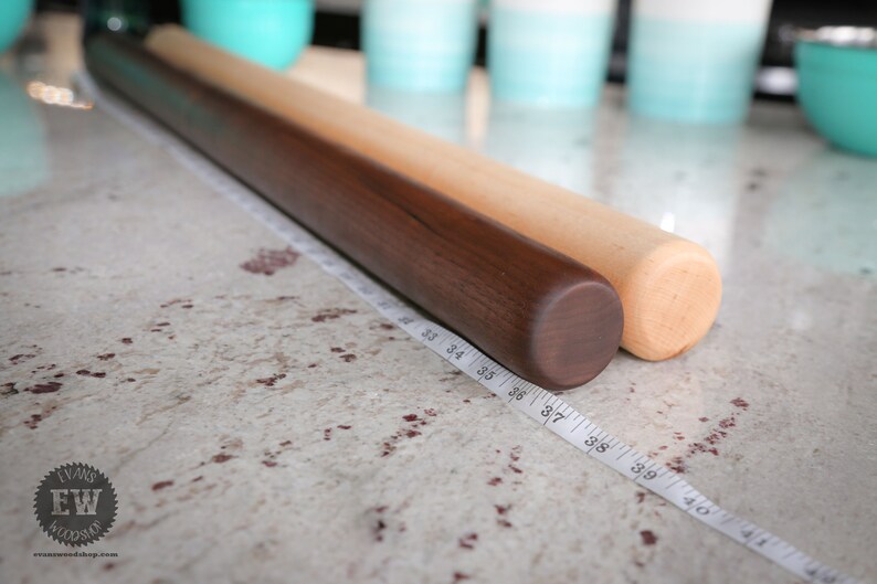 Pasta Rolling Pin Extra Long Solid Walnut Wood Pin Etsy