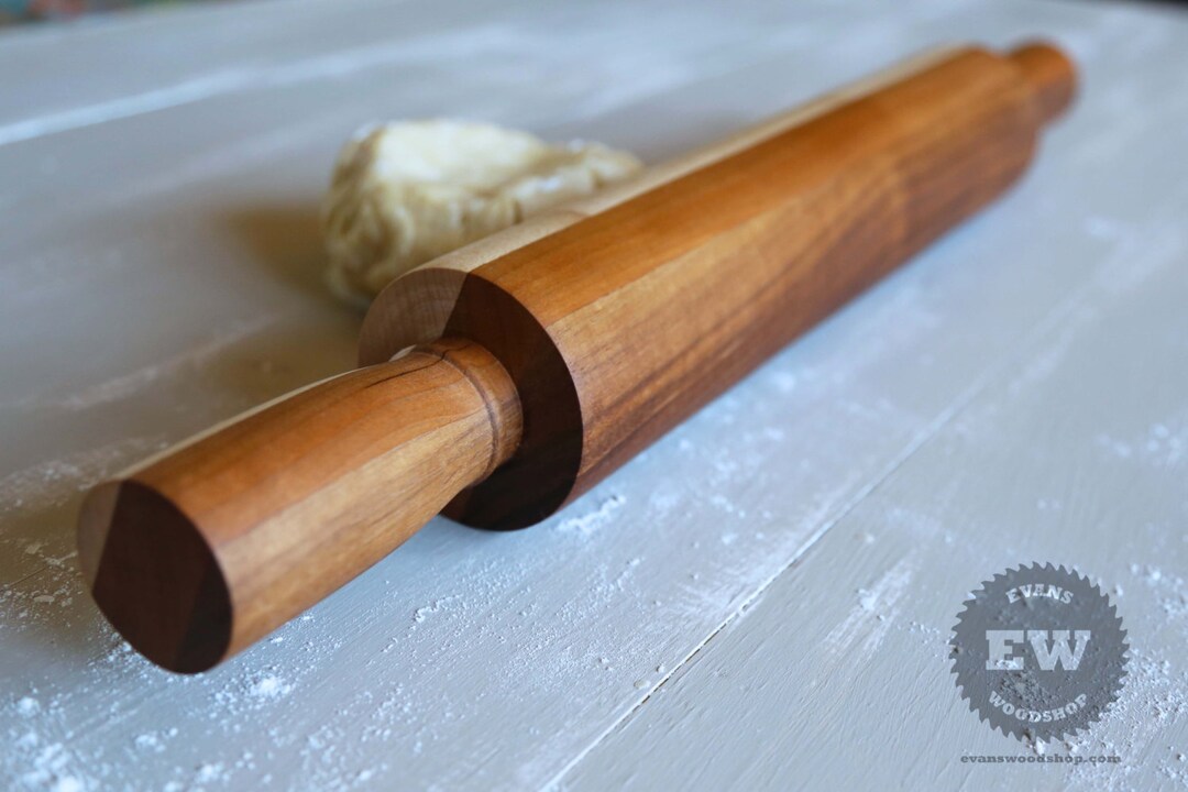 Rolling Pin Old Fashioned Pin Handmade From Walnut Cherry Etsy