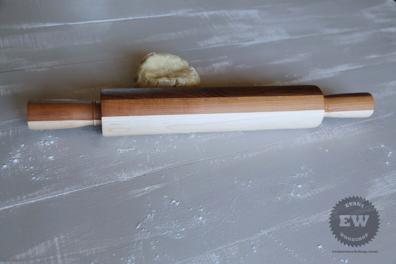 Rolling Pin Old Fashioned Pin Handmade From Walnut Cherry Etsy
