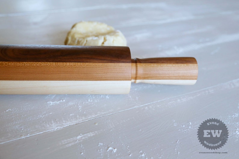Rolling Pin Old Fashioned Pin Handmade From Walnut Cherry Etsy