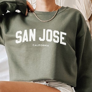 San Jose Sweatshirt, Kalifornien Sweatshirt, San Jose Souvenir, Westküsten-Shirt, Norcal, Bay Bereich, weicher Unisex Rundhals-Pullover